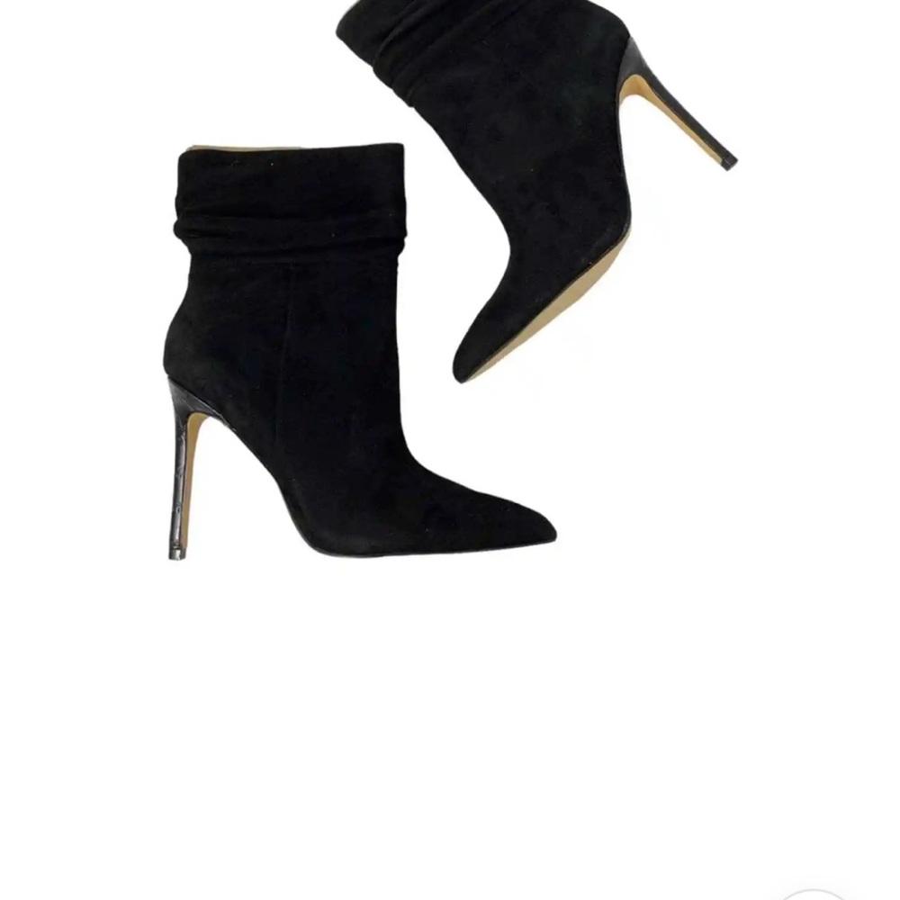 Marc Fisher Rayya Pointed Toe Slouch Bootie Black Suede Size 8.5 NWOB $209 MSRP